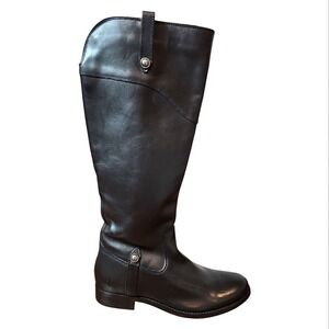 Frye Melissa Button Tall Boots Women 6.5 Black Leather Equestrian Riding Classic